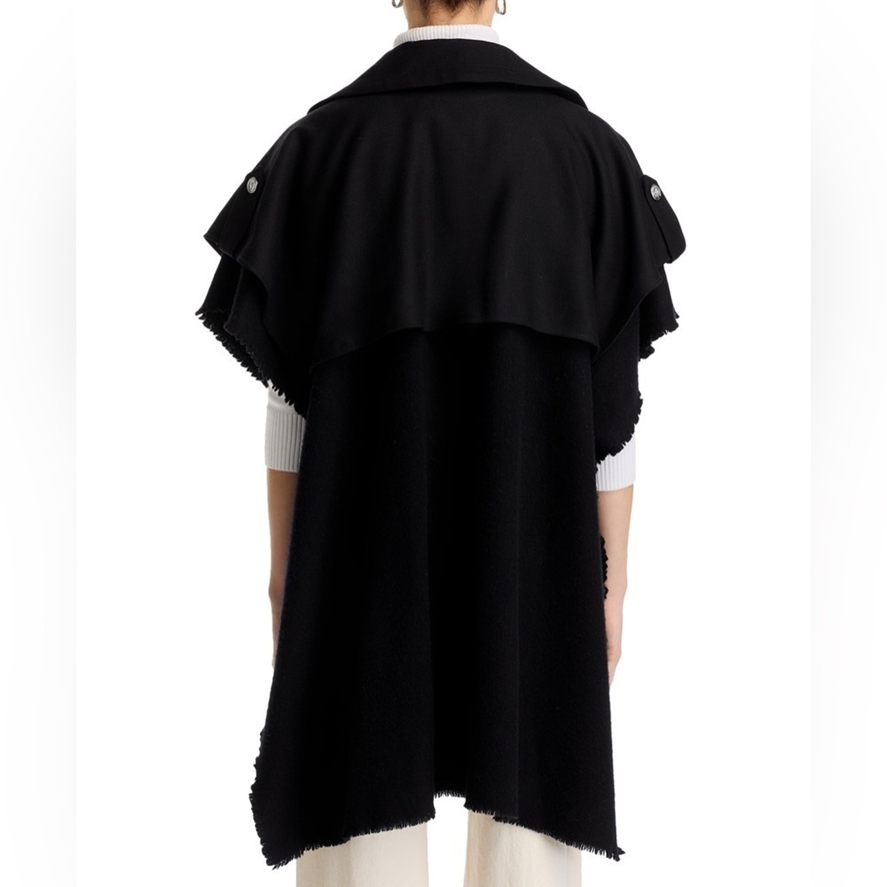 Rag & Bone Black Wool Trench Poncho Cape Jacket - Picture 3 of 9